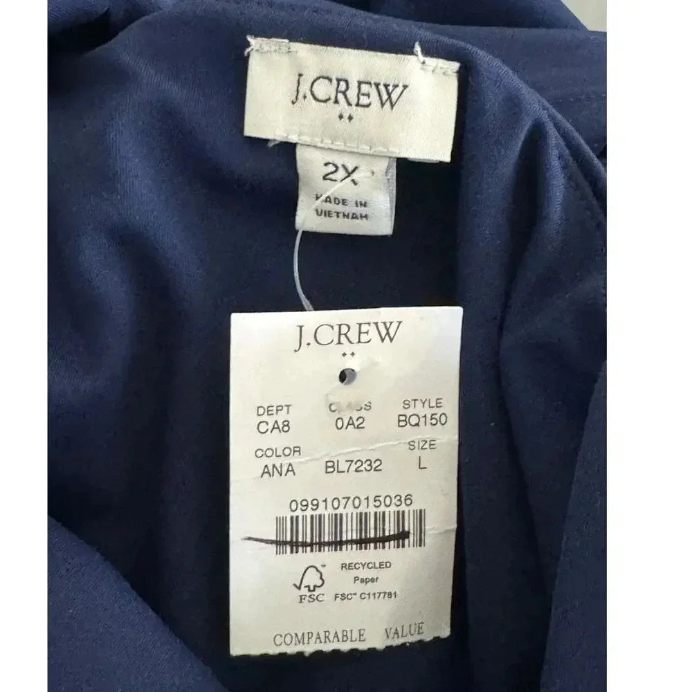 NEW J. Crew Women’s 2X Antique Navy Scalloped Active Dress NWT - Picture 3 of 5